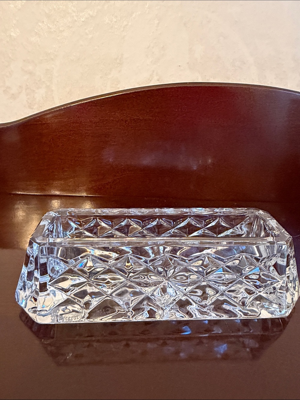 Vintage Waterford Crystal business card holder stamped